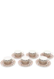 Missoni Home set of six zigzag-print tea cup set - Bianco