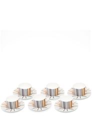 Missoni Home set of six striped tea set - Bianco