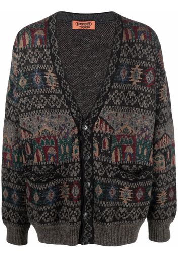 Missoni Pre-Owned 1980s intarsia knit V-neck cardigan - Marrone