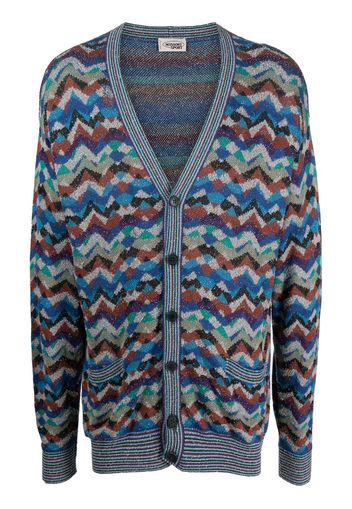 Missoni Pre-Owned 1990s zigzag knit cardigan - Blu