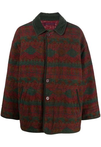 Missoni Pre-Owned 1980s argyle pattern wool coat - Verde