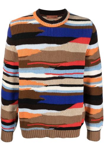 Missoni abstract-pattern ribbed-knit jumper - Marrone