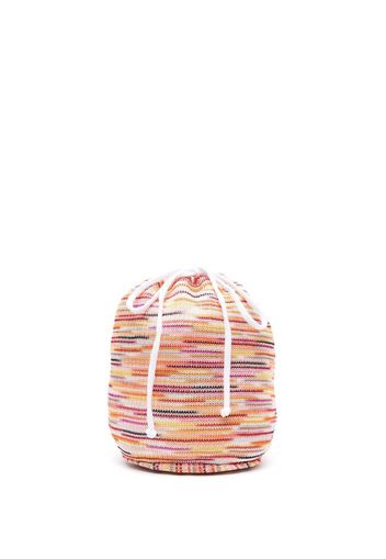 MISSONI knitted drawstring bucket bag - Rosso