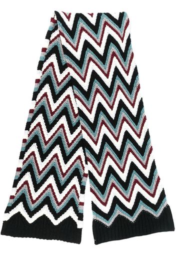 Missoni chevron-knit wool scarf - Nero