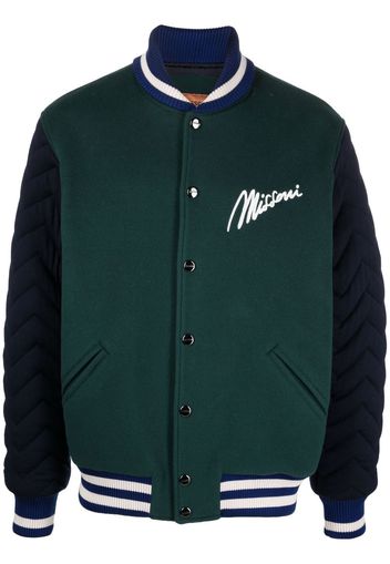 Missoni logo-print varsity jacket - Verde