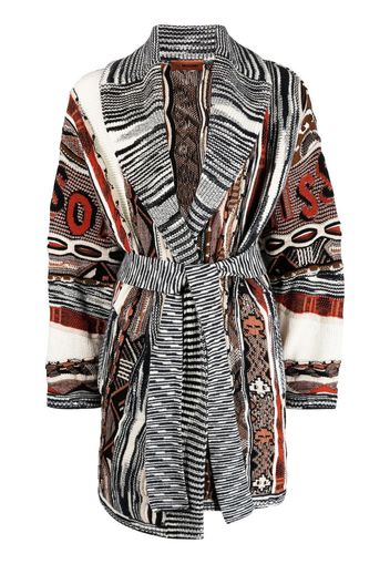 Missoni mixed pattern belted cardi-coat - Toni neutri