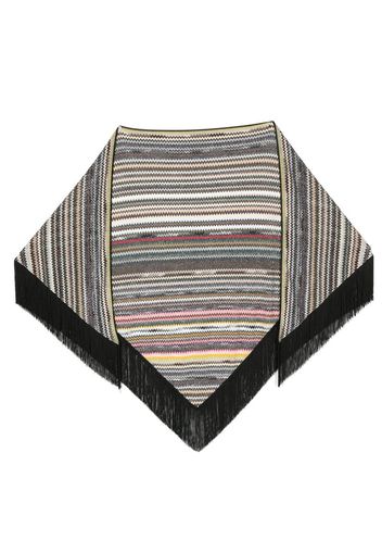 Missoni glitter zigzag-knit scarf - Bianco