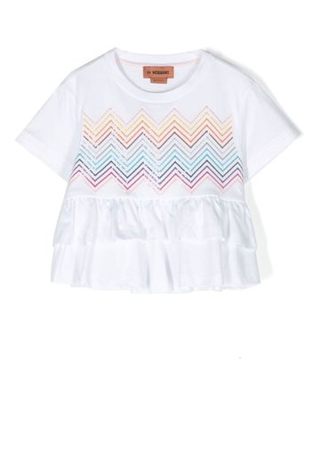 Missoni zig-zag peplum T-shirt - Bianco