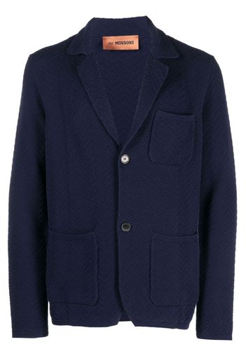 Missoni zig-zag weave single-breasted jacket - Blu