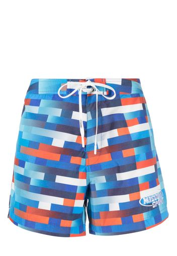 Missoni embroidered-logo swim shorts - Blu