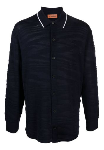 Missoni contrasting-trim wool-blend shirt - Blu