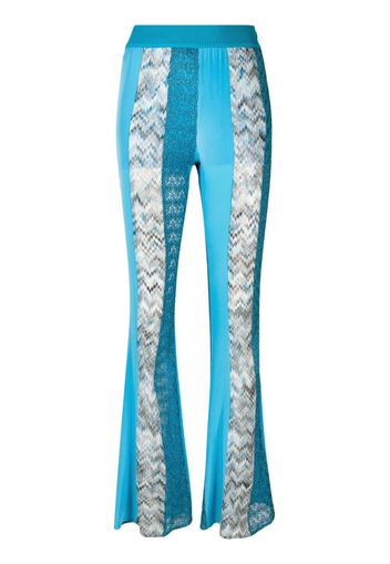 Missoni crochet-knit flared trousers - Blu