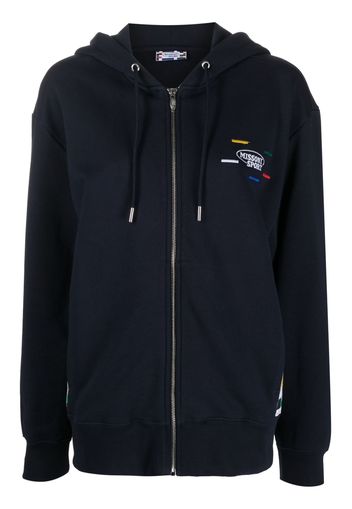 Missoni embroidered logo zip-up hoodie - Blu