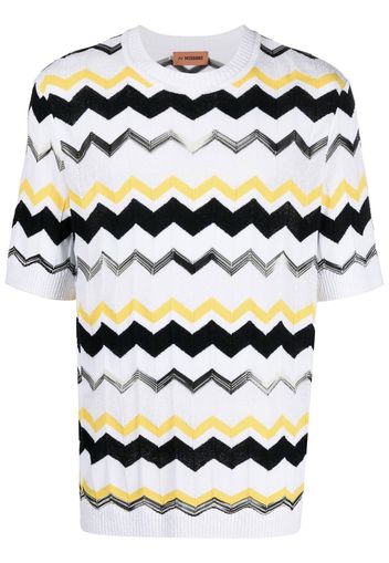 Missoni zigzag knitted T-shirt - Bianco