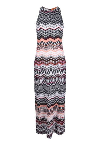 Missoni chevron-knit long dress - Nero