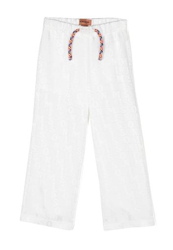 Missoni Kids drawstring straight-leg trousers - Bianco