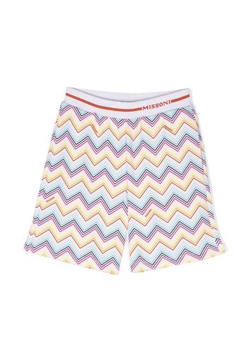 Missoni Kids striped track shorts - Bianco