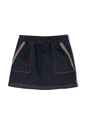 Missoni Kids zigzag-embroidered skirt - Blu