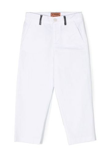 Missoni Kids knit-detail straight-leg trousers - Bianco