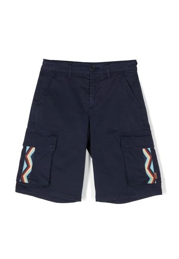 Missoni Kids zig-zag cotton shorts - Blu