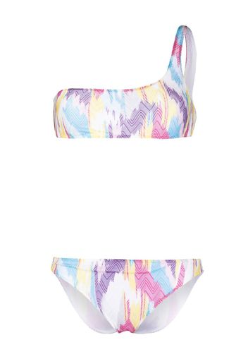 Missoni asymmetric zigzag-weave bikini set - Rosa