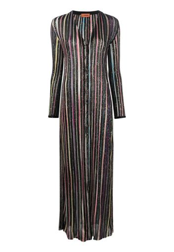 Missoni striped V-neck button-up dress - Nero