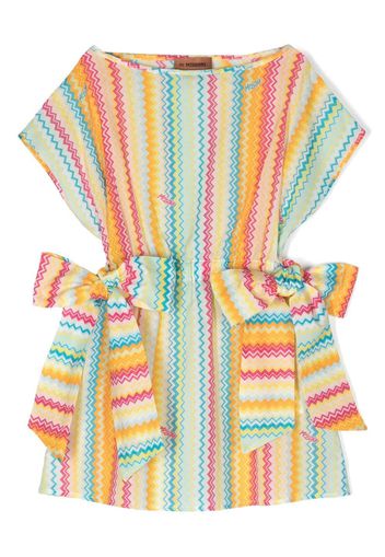 Missoni Kids zig zag-print cotton mini dress - Giallo