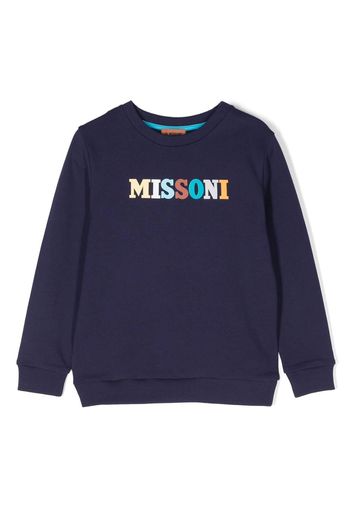 Missoni Kids colourful logo-print sweatshirt - Blu