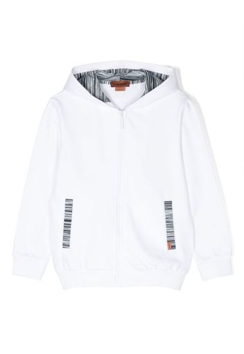 Missoni Kids barcode-print hoodie - Bianco