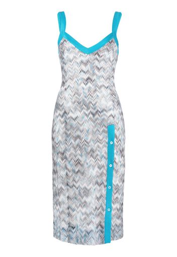 Missoni zig-zag button-up midi dress - Bianco