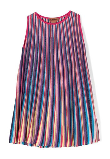 Missoni Kids fully-pleated striped dress - Rosa