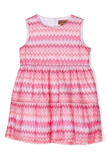 Missoni Kids panelled zigzag-print dress - Rosa