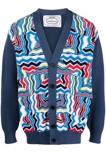 Missoni graphic print knitted cardigan - Blu