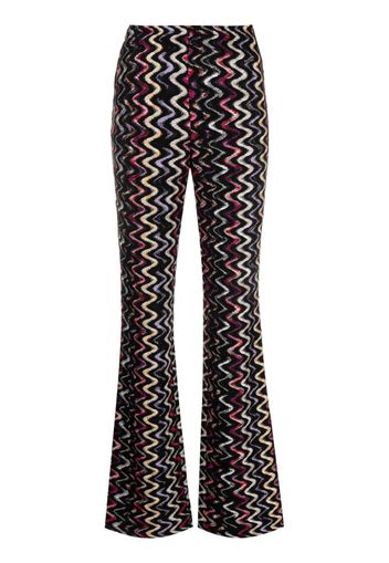 Missoni zigzag-pattern flared trousers - Nero