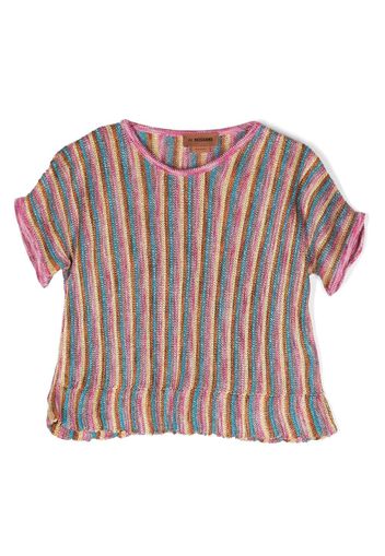 Missoni Kids round-neck knitted top - Blu