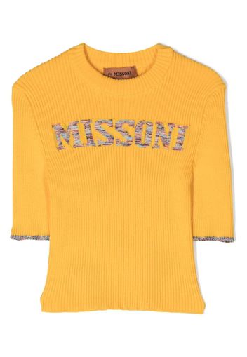 Missoni Kids logo-print knitted top - Giallo