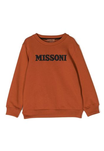 Missoni Kids logo-print long-sleeve sweatshirt - Marrone