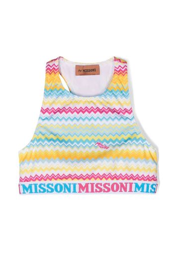 Missoni Kids zig-zag print crop top - Giallo