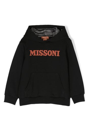 Missoni Kids logo-print cotton hoodie - Nero