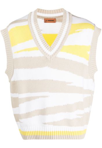 Missoni knitted zebra-print vest - Bianco