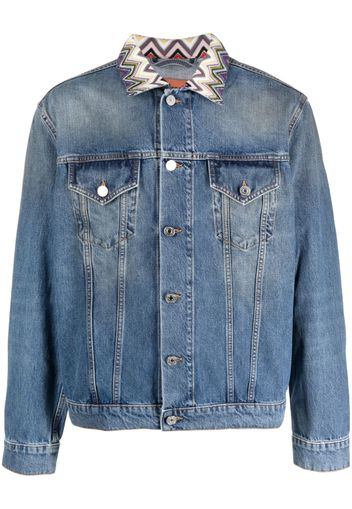 Missoni zig-zag collar denim jacket - Blu