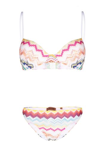 Missoni Zigzag knitted bikini - Bianco