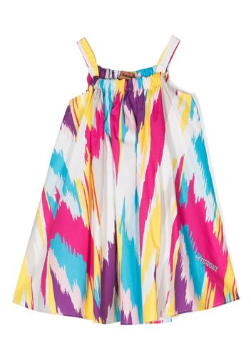 Missoni Kids zigzag-print flared dress - Bianco