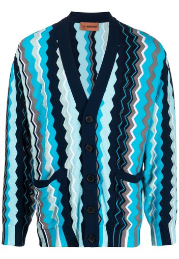 Missoni zigzag pattern cardigan - Blu