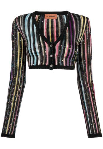 Missoni sequin-embellished striped cropped cardigan - Nero