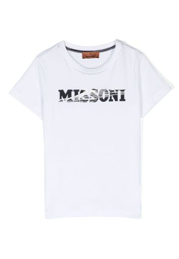 Missoni Kids logo-print cotton T-shirt - Bianco