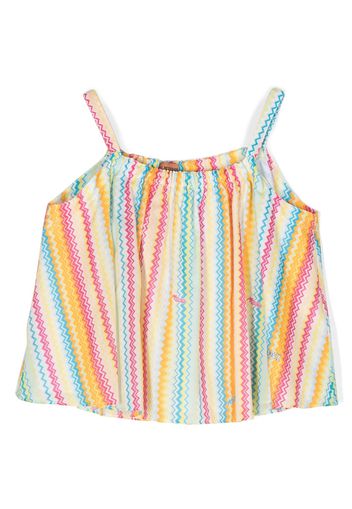 Missoni Kids zigzag-print sleeveless top - Bianco