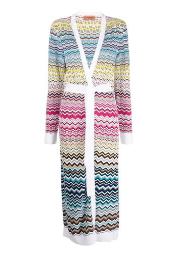 Missoni zigzag belted cardi-coat - Blu