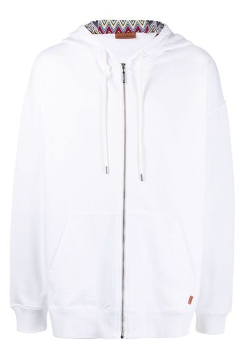 Missoni logo-tag zip-up hoodie - Bianco