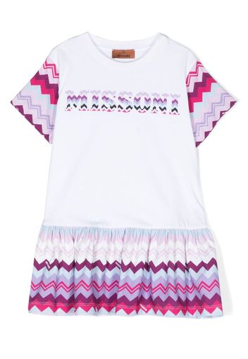 Missoni Kids Abito con motivo a zigzag - Bianco